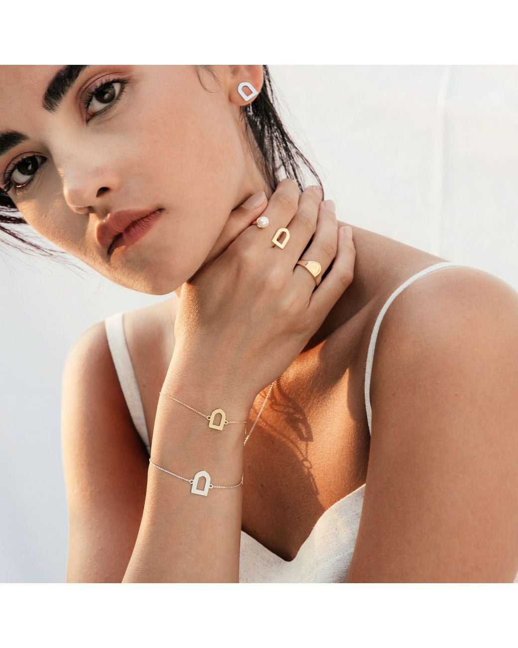 Sheida Farrokhi White Sahra Stud Earrings