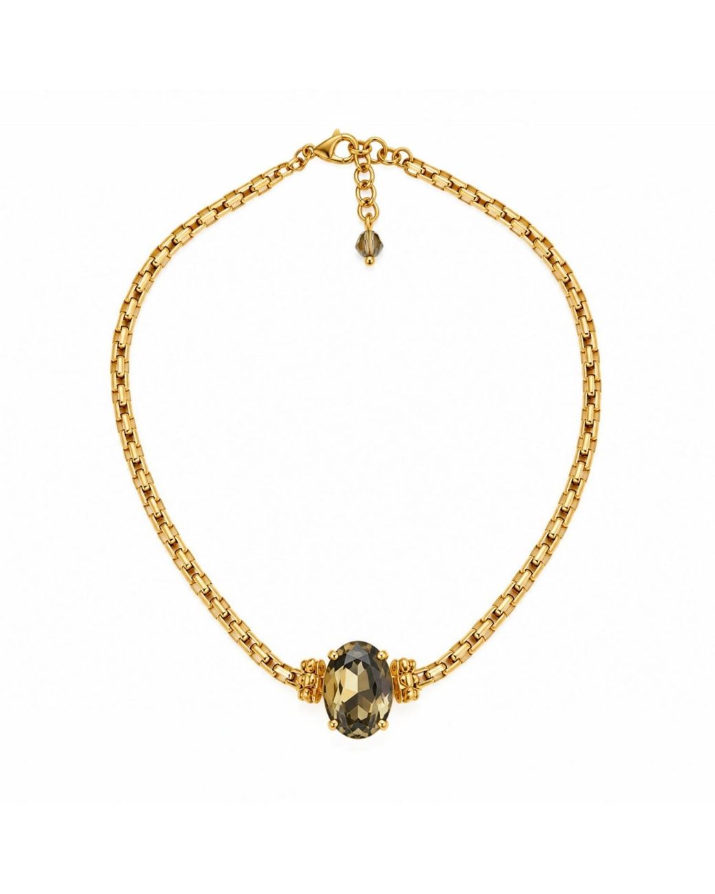 Vstyle Metallic Crystal Statement Necklace
