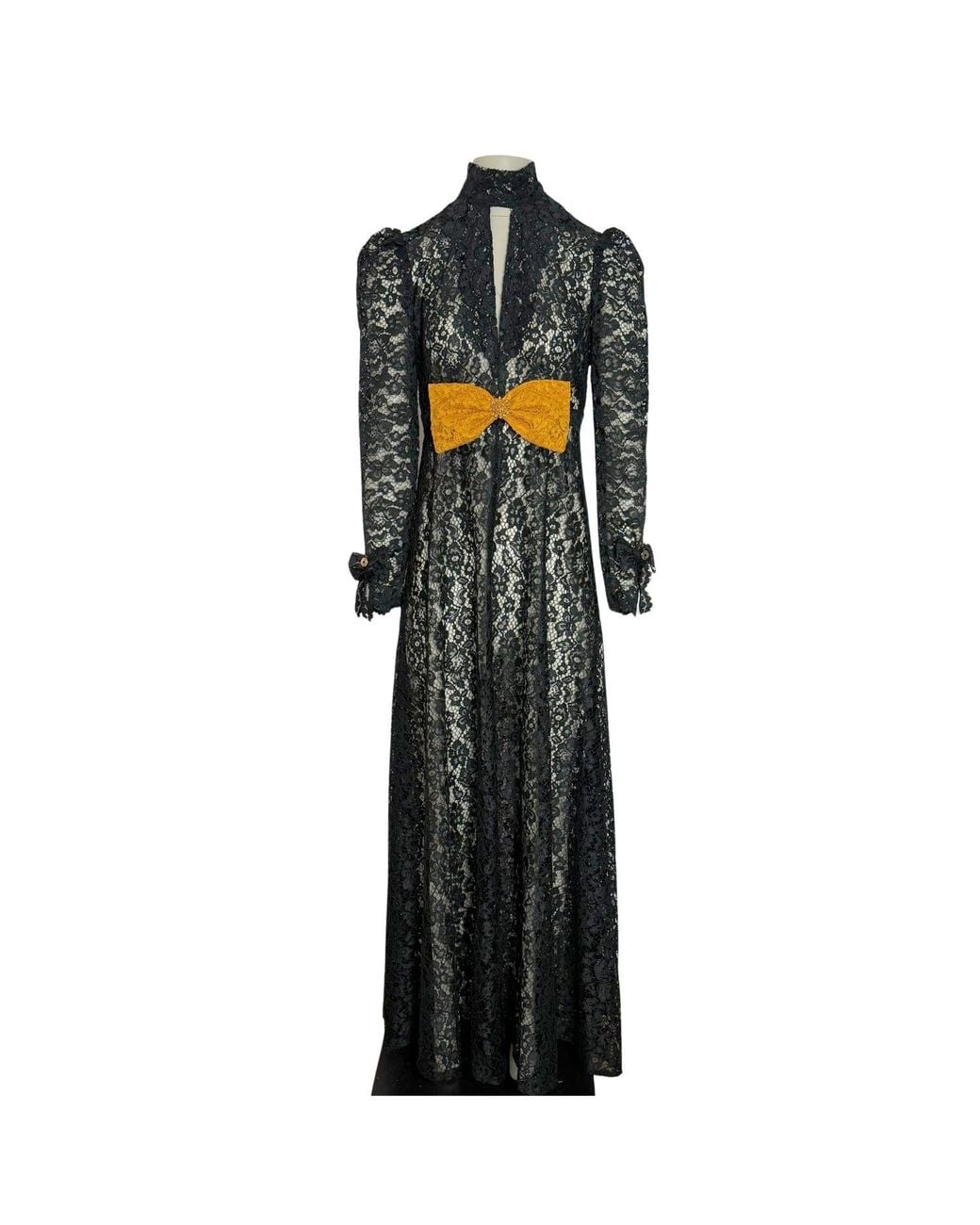 Couture to Your Door Black Gothic Lace Maxi Dress