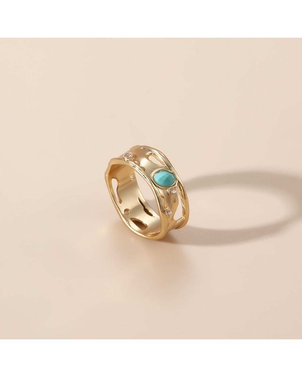 Rare Matters Jewelry Metallic Gemstone Band Ring