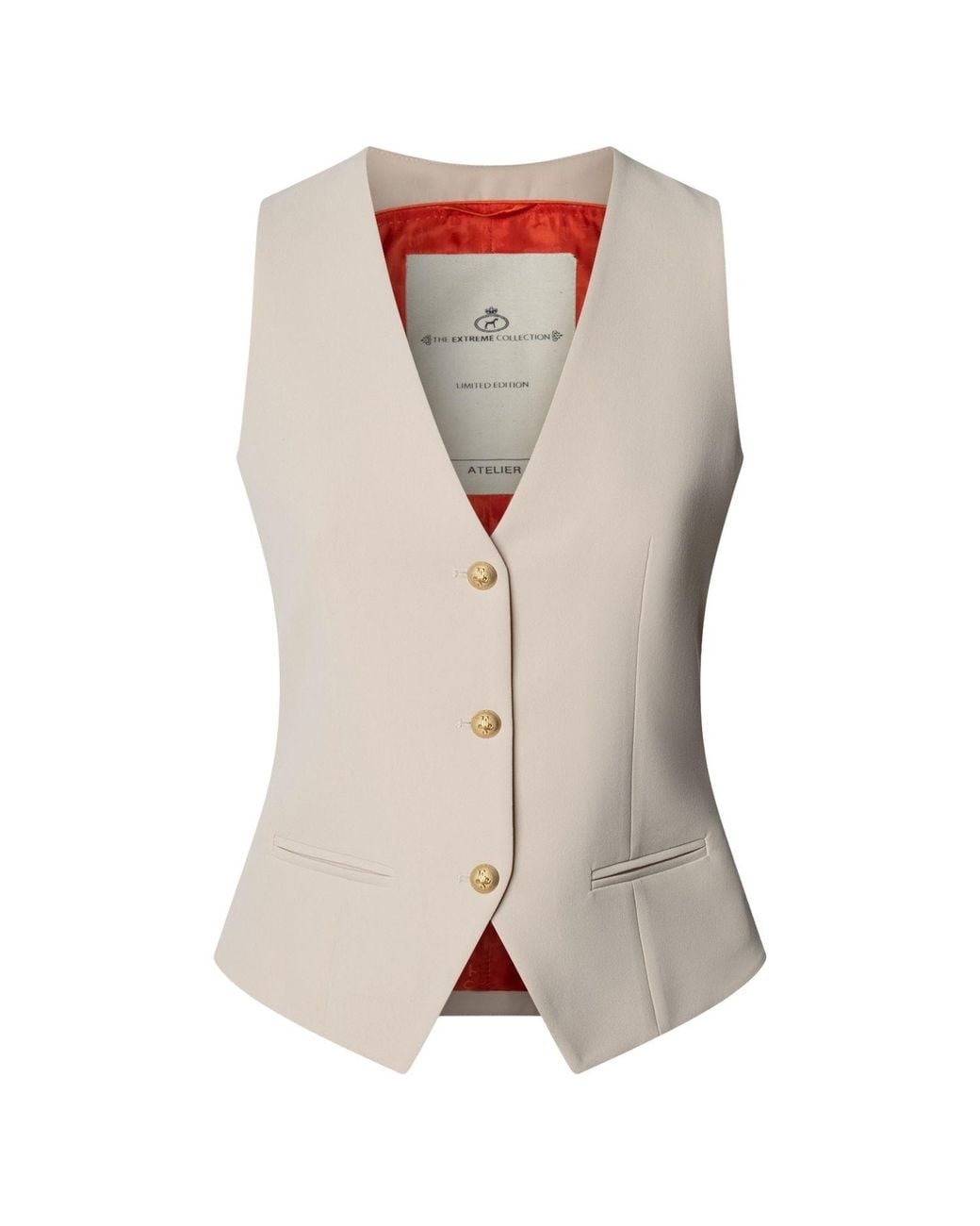 The Extreme Collection Brown Neutrals Tailored Vest Atelier