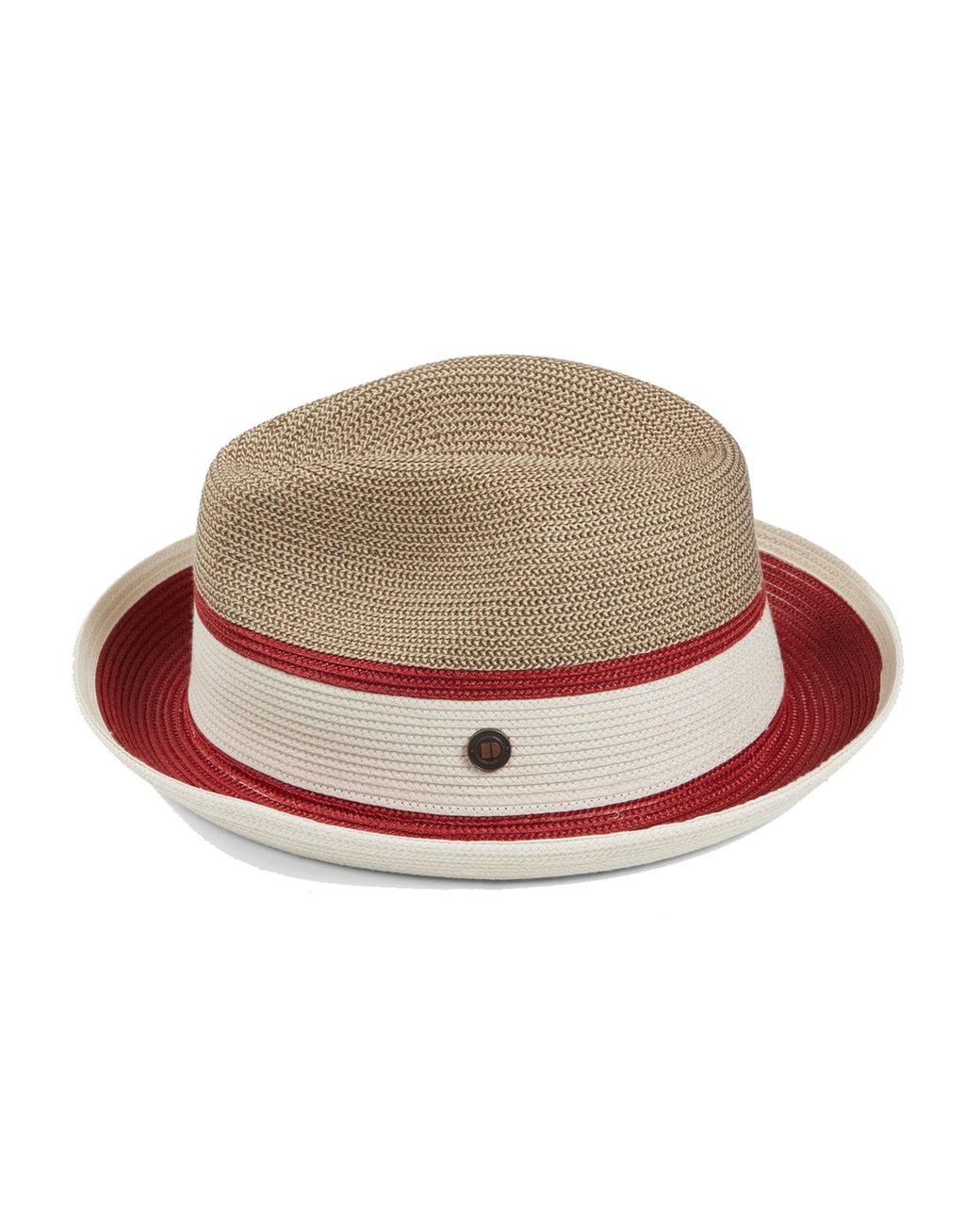 Dasmarca Hats Red Dasmarca Verona Vino Summer Two Tone Straw Fedora Hat For And for men