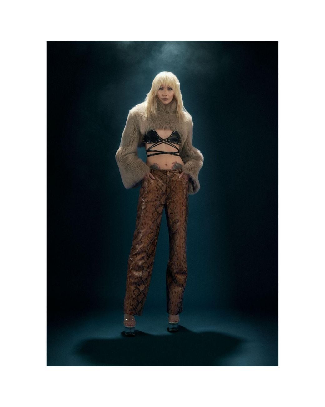 Heira Leatherwear Brown Neutrals Medusa Low-Rise Pants