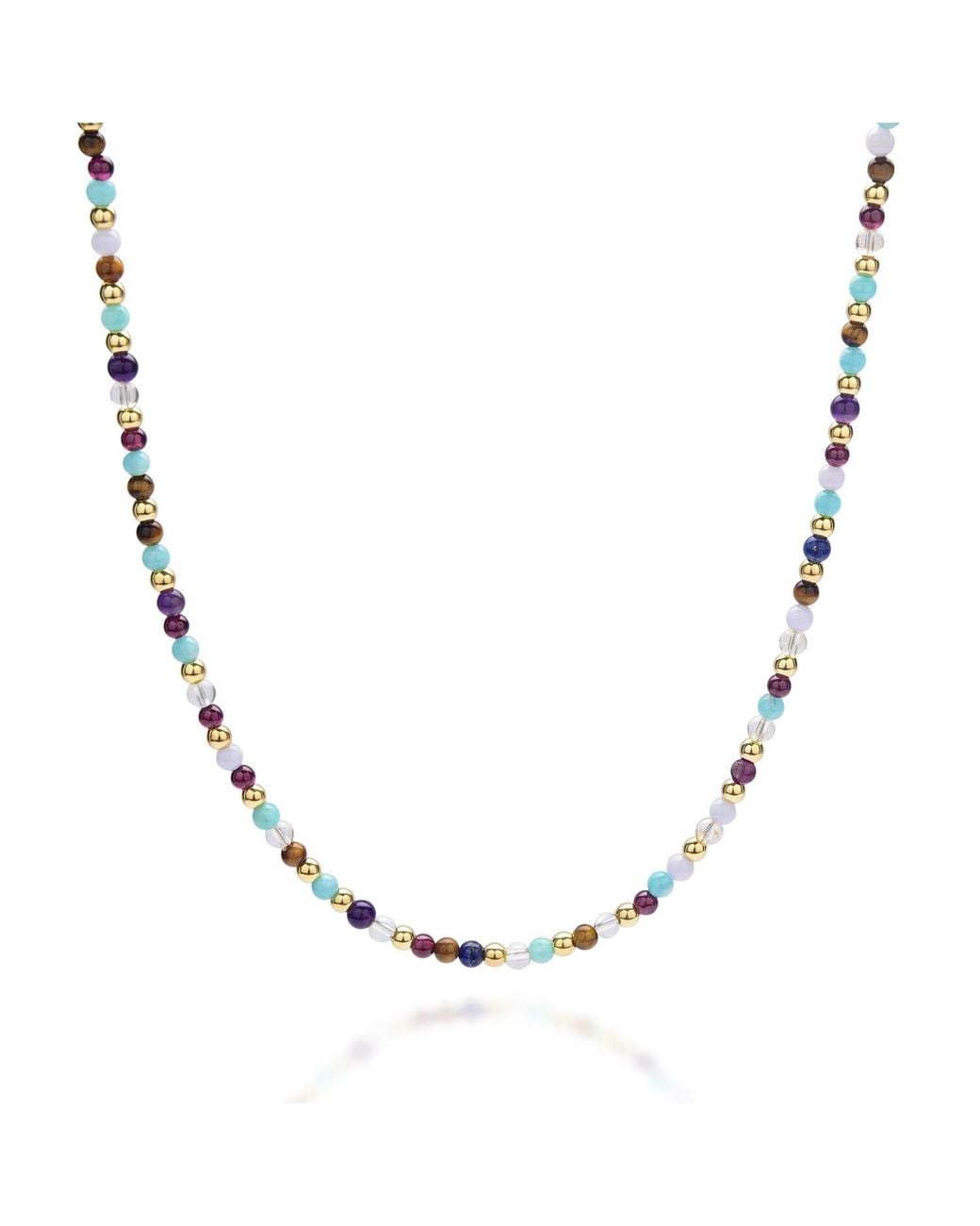 Nellou Jewellery Metallic Multi Gemstone Necklace Plated Sterling