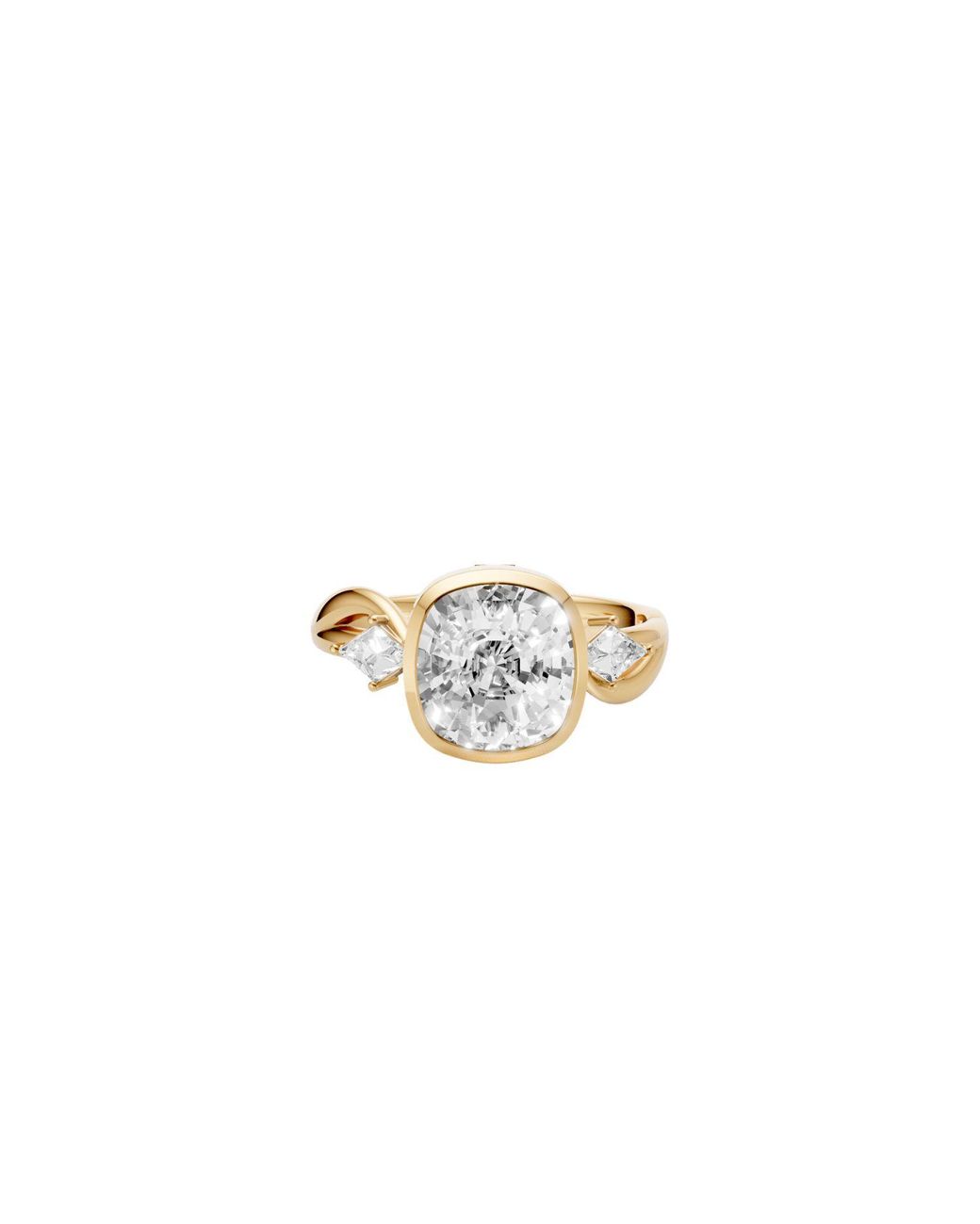 Aya Fine Jewelry White Sienna Cushion & Kite Lab Grown Diamond Trilogy Engagement Ring