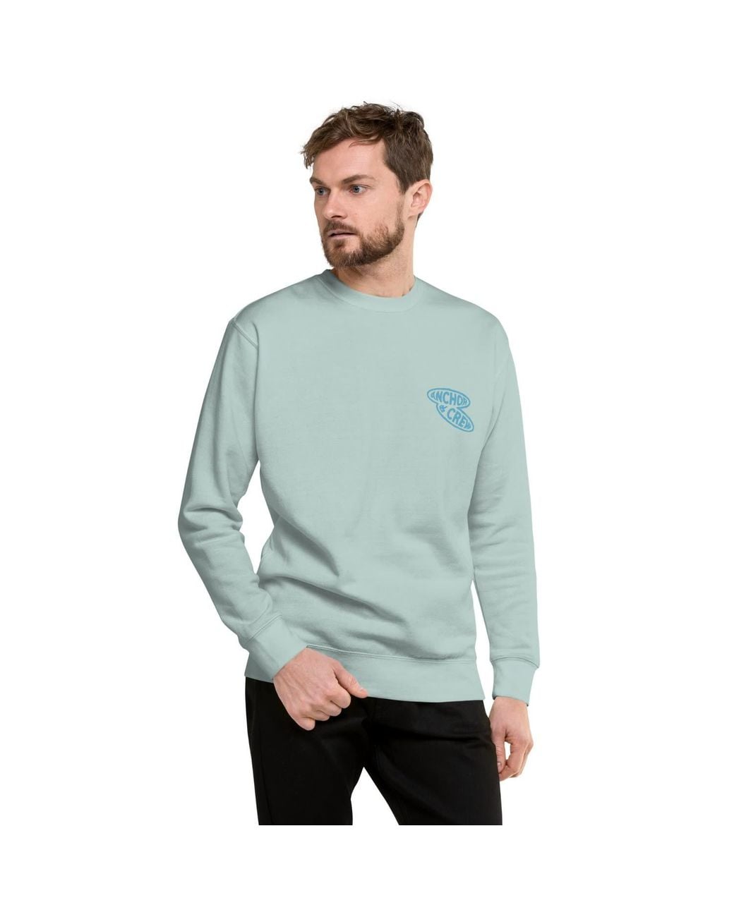 Anchor and Crew Blue Ice Surf N Waves Passenger Organic Cotton Sweatshirt