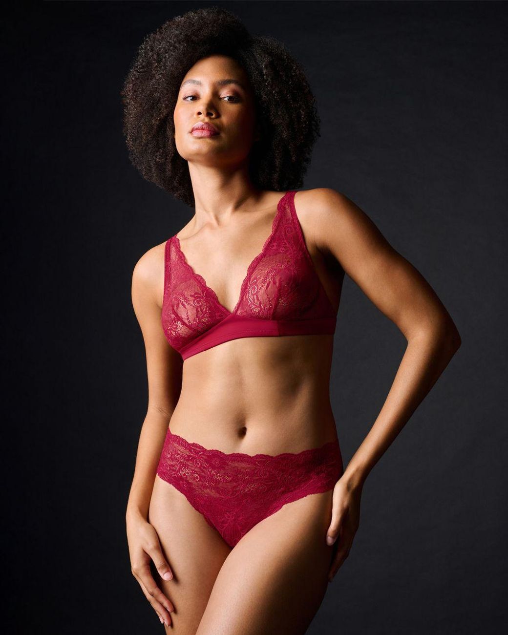 Journelle Red Sapna Plunge Bralette Claret