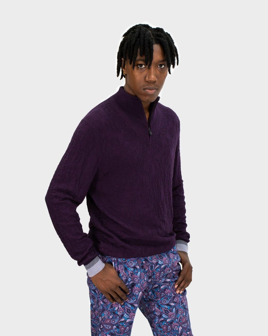 Lords of Harlech Blue Charles Skull Paisley Pants for men