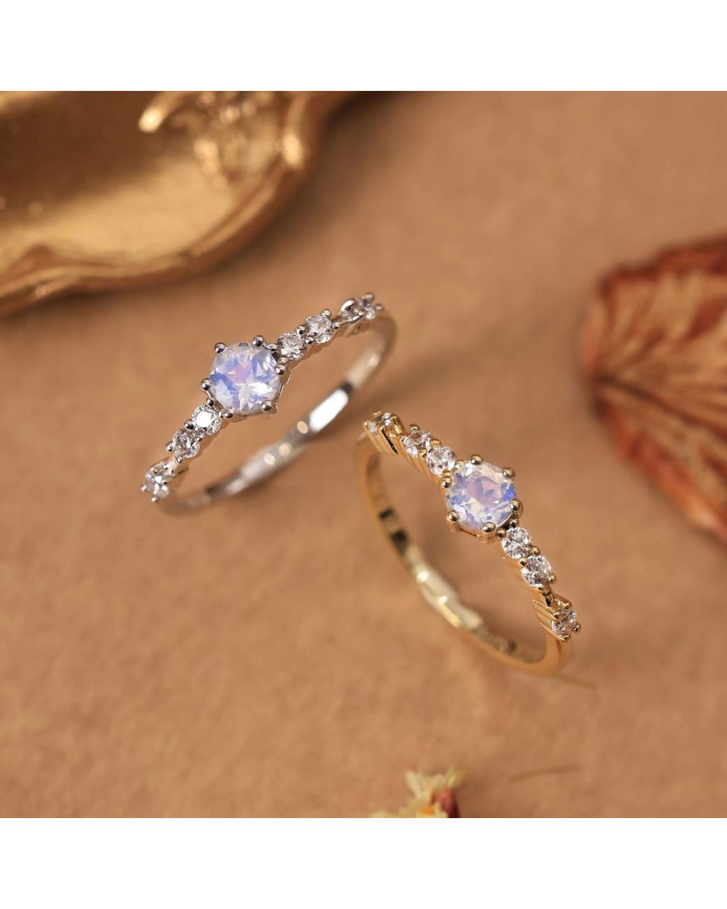 Azura Jewelry New York White The Center Of The Universe Moonstone Ring Vermeil