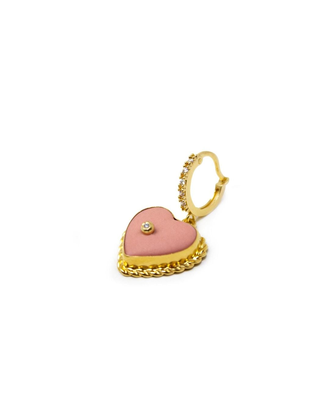Vintouch Italy Metallic Lovelight-Plated Heart Hoop Earrings