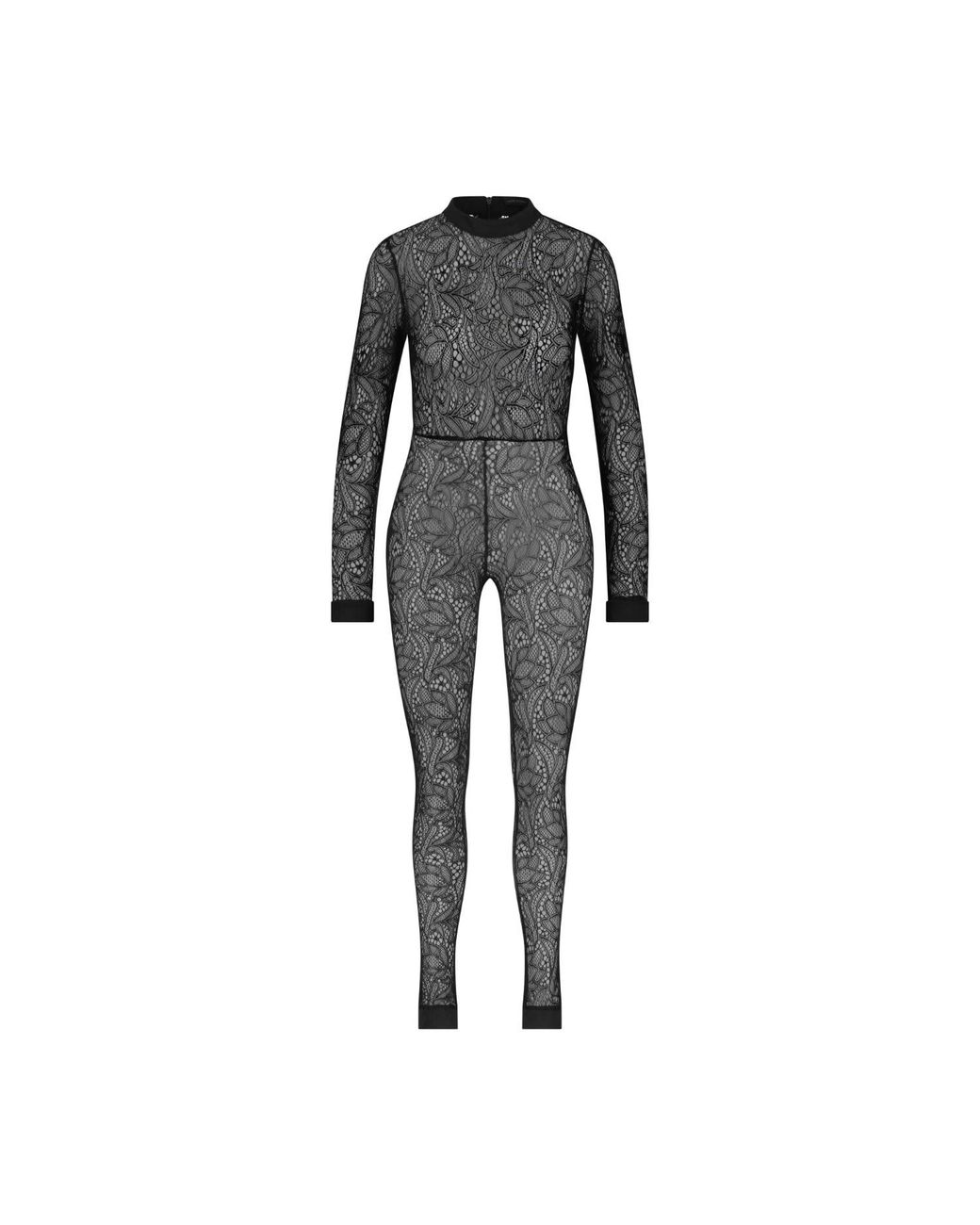 Monique Singh Black Lace Catsuit