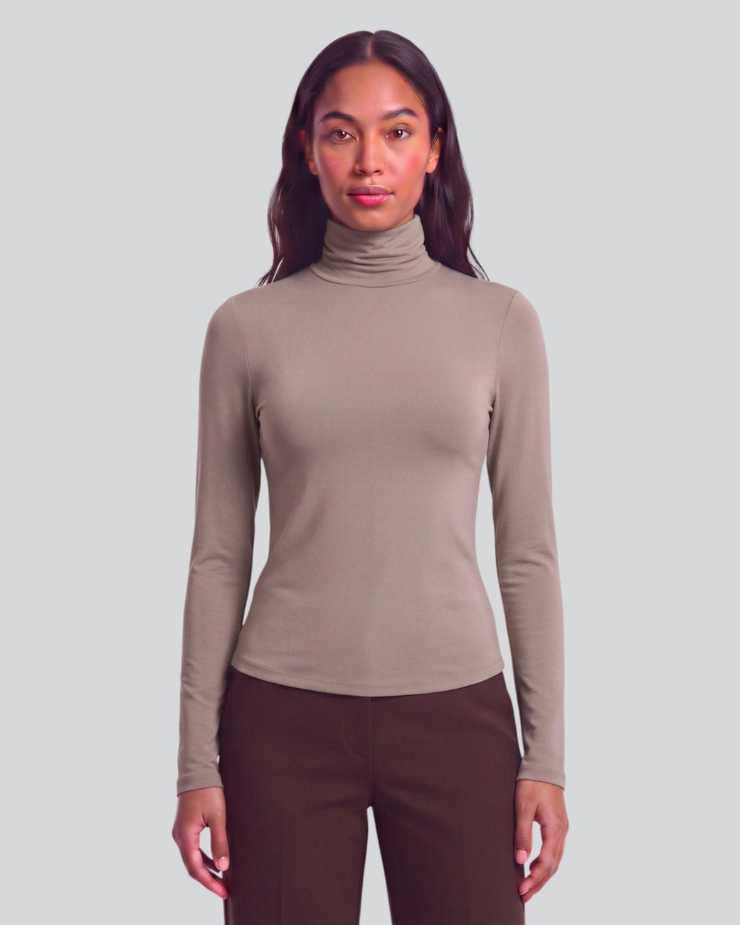 Lords of Harlech Gray Kate Sage Lyocell Stretch Turtleneck