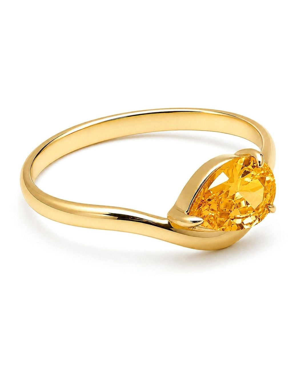 Belinda Jewelz Metallic Citrine Wavy Solitair Birthstone Ring