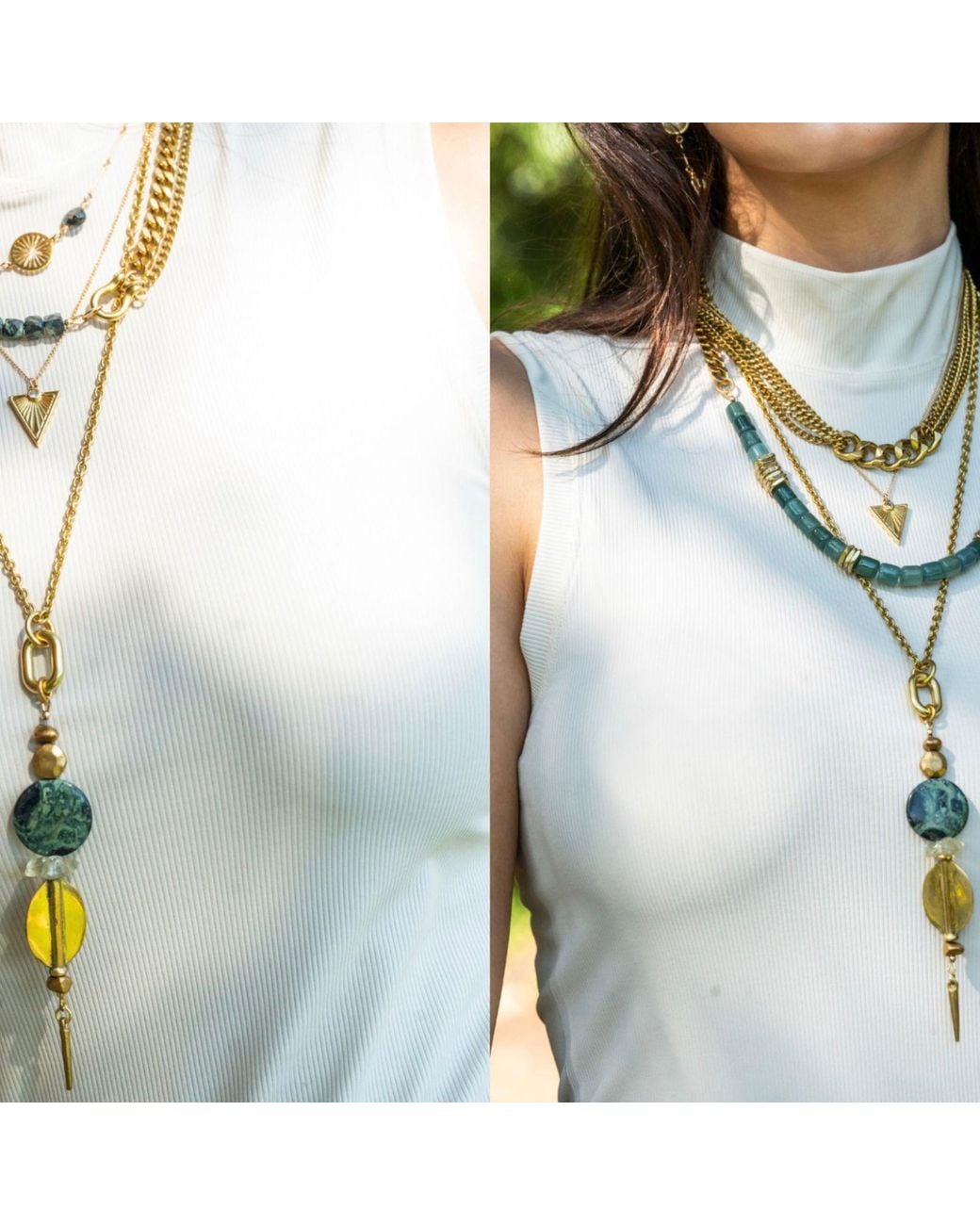 Rachel Nathan Metallic Long: Kambaba Jasper