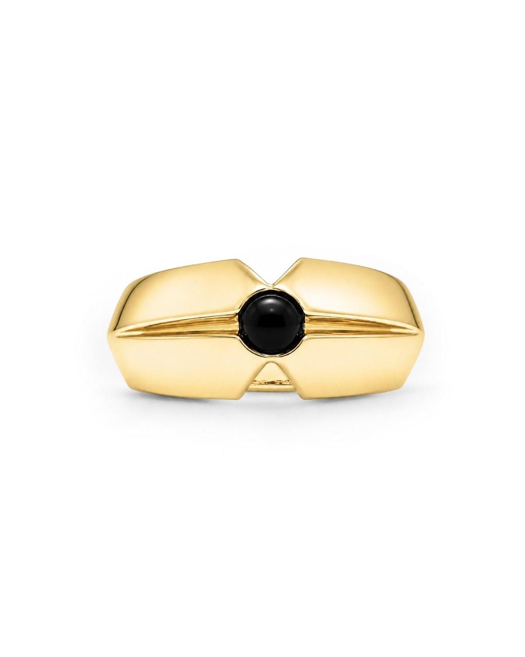 Unaloe Metallic Onyx Geometric Statement Ring – -Plated Sterling