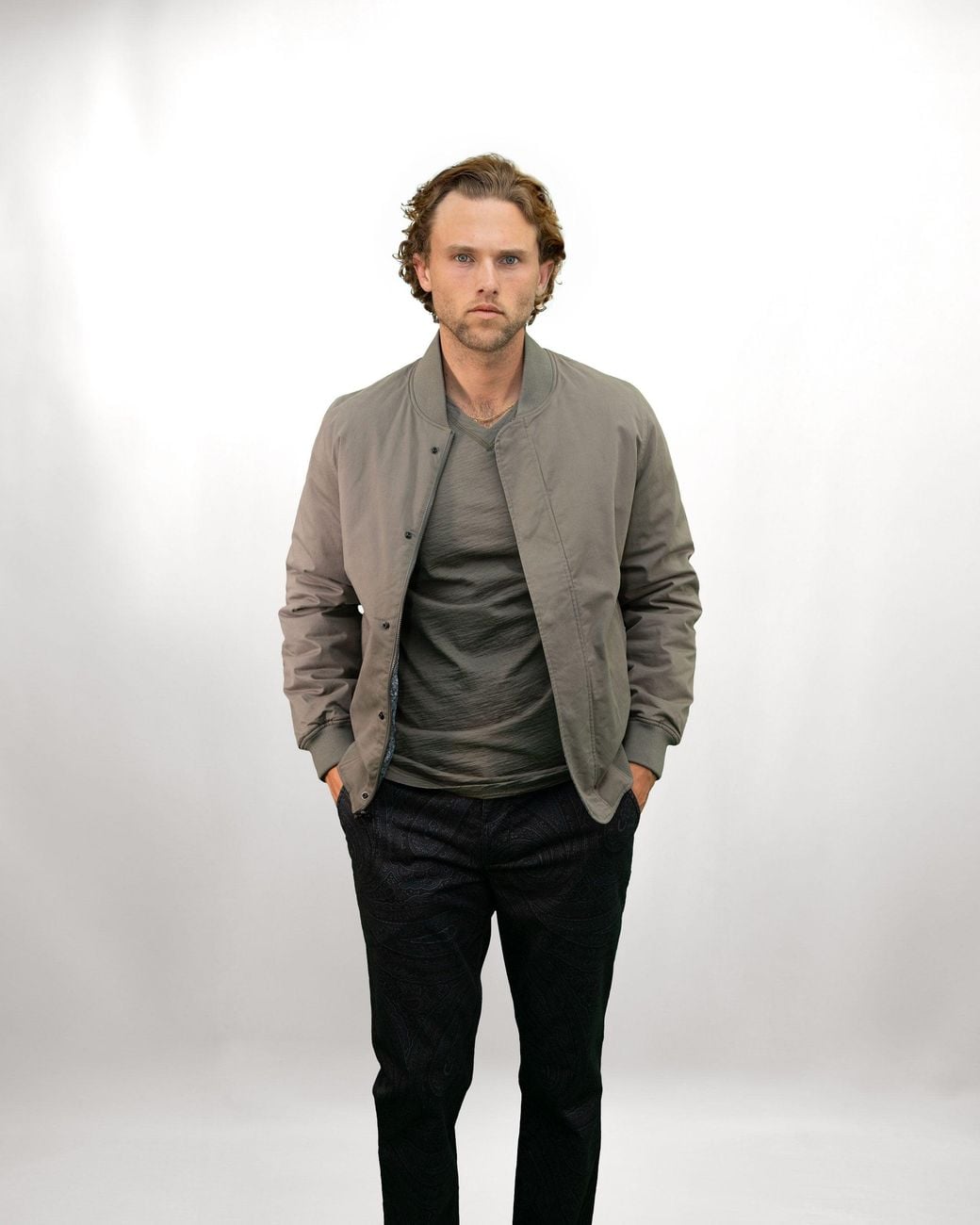 Lords of Harlech Gray Reversible Printed Cotton Jacket for men