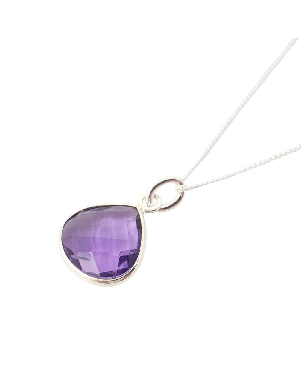 Sophelia Purple Alexandrite June Birthstone Colour Changing June Birthstone Heart Charm Sterling Necklace