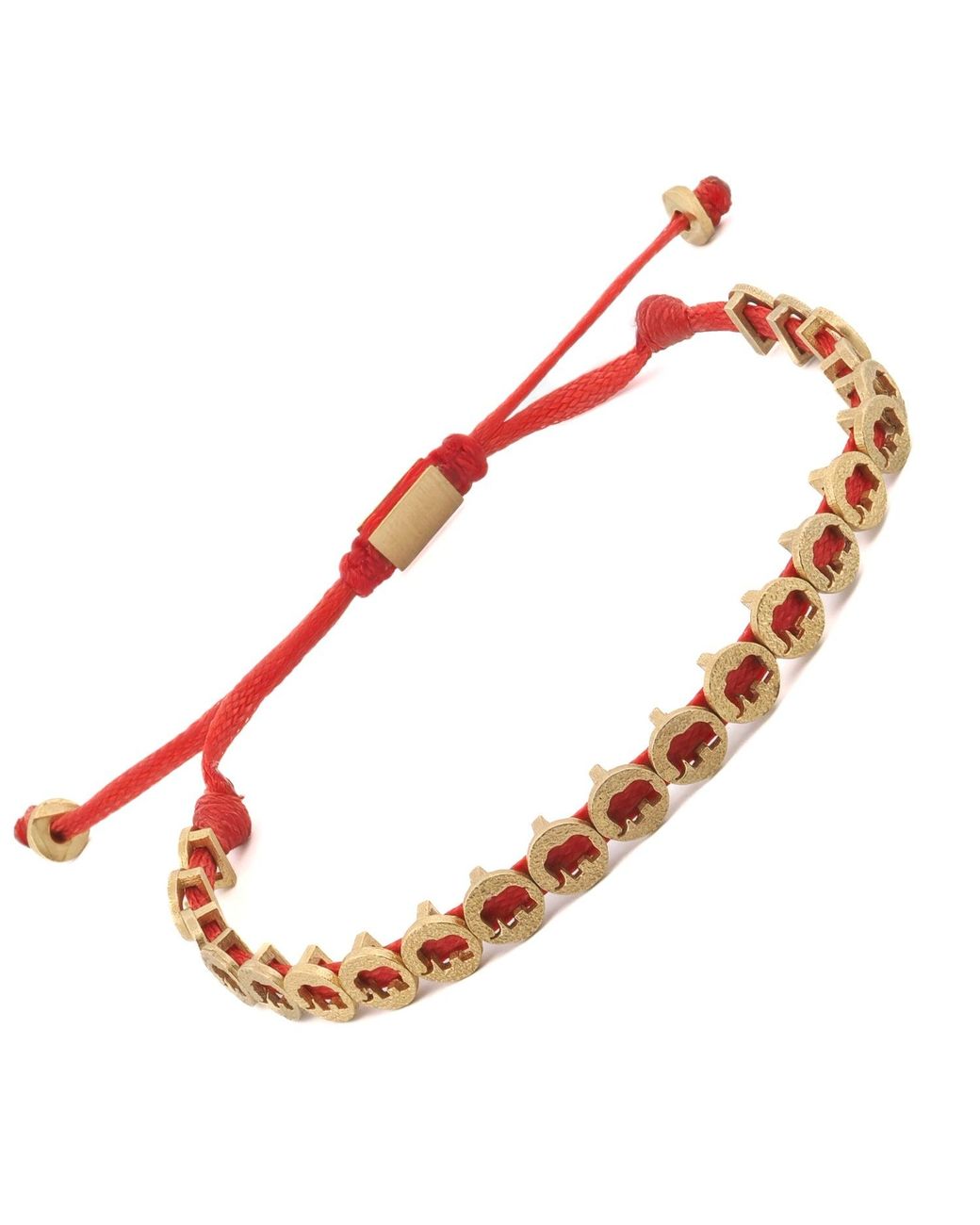 Ebru Jewelry Red Lucky Elephant Woven String Bracelet for men