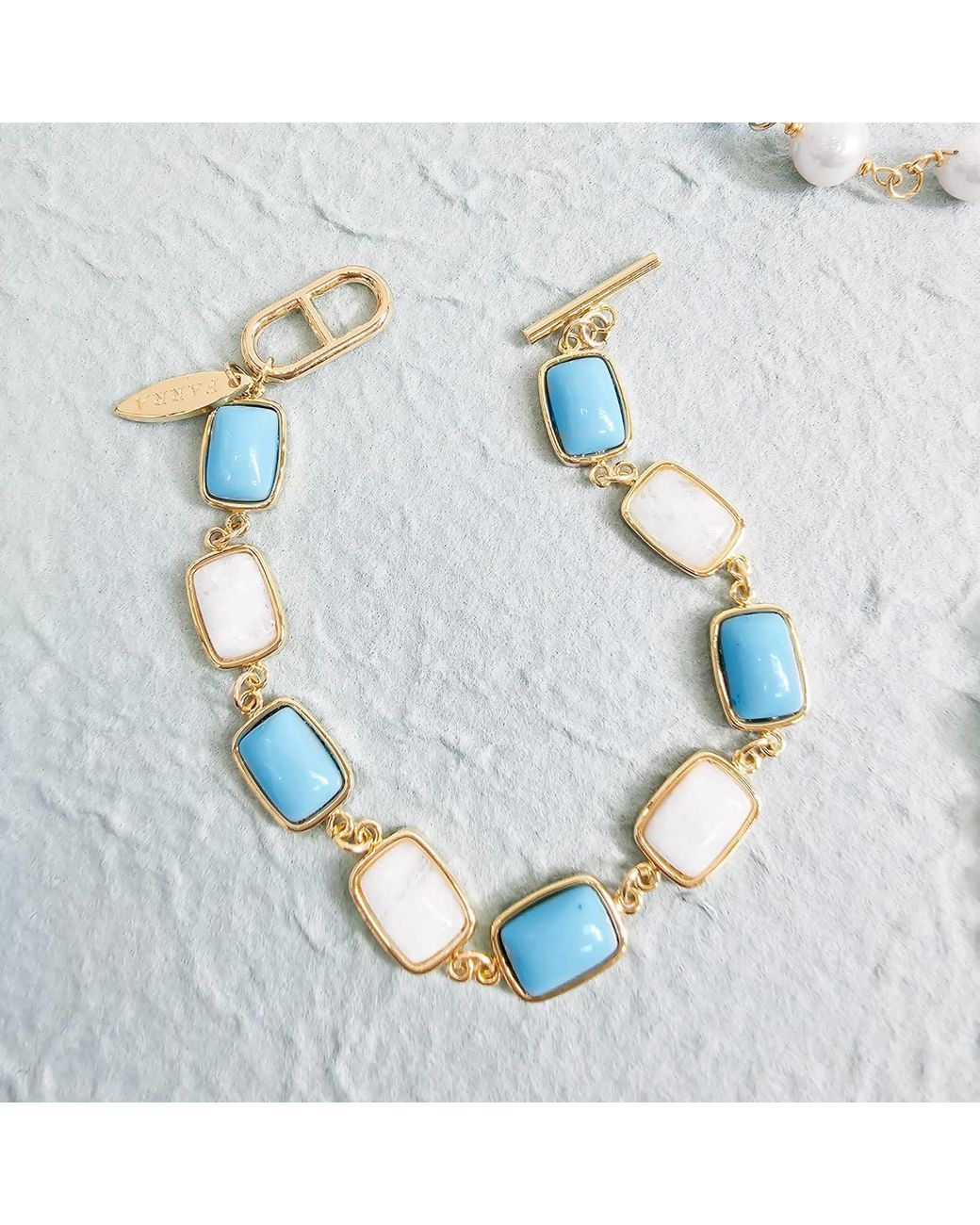 Farra Blue And Moonstone Elegance Bracelet