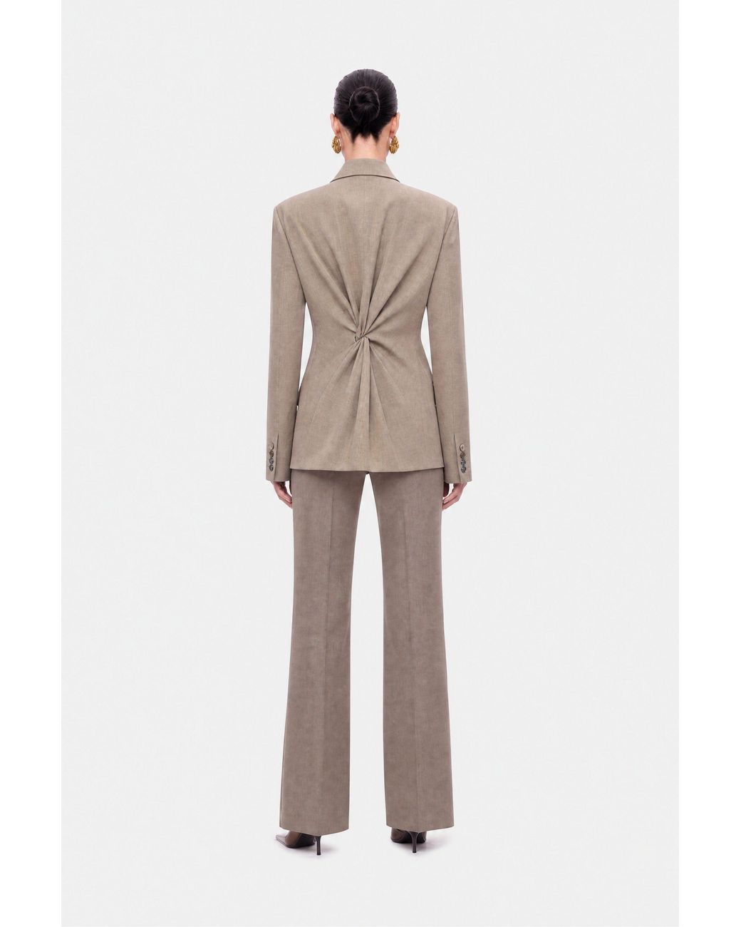 Nocturne Natural Asymmetric Double-Breasted Blazer