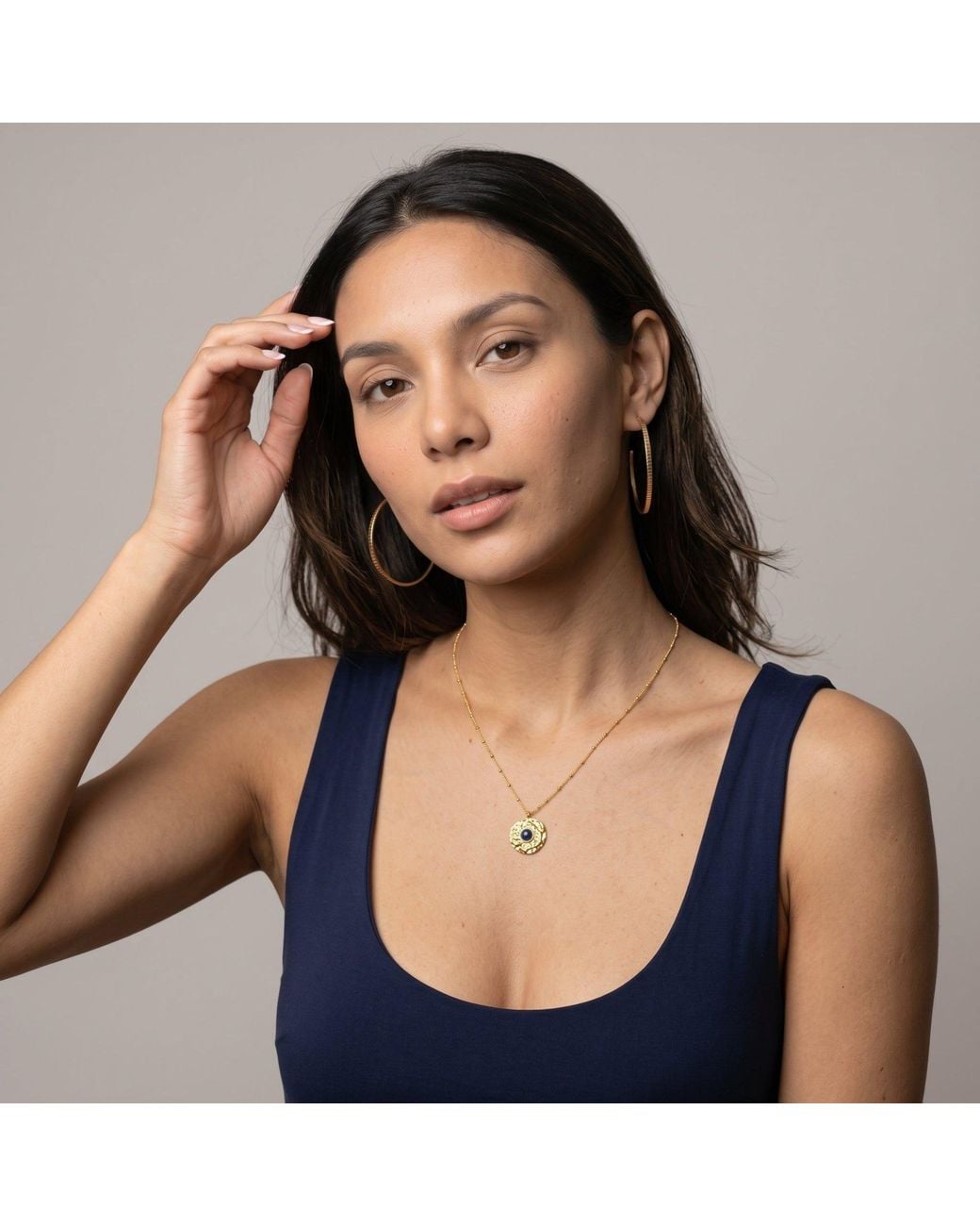 Uchi and Soto Metallic Kin Molten & Stone Pendant Necklace