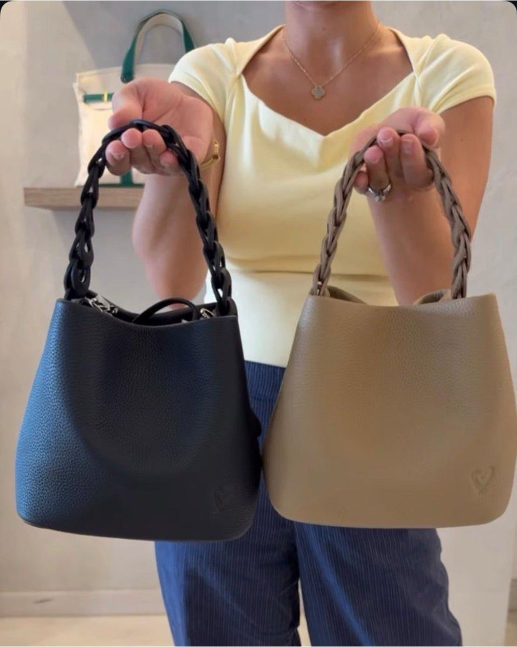 Prenelove Brown New: Trinity Genuine Leather Bucket