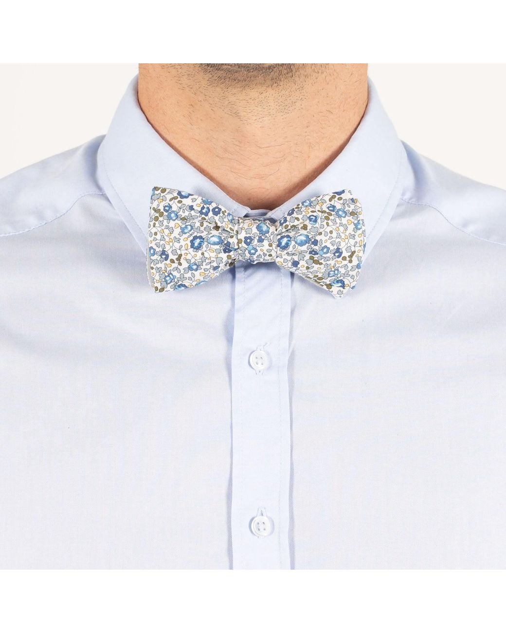 LE COLONEL Blue Liberty Eloise Chardon Bow Tie for men
