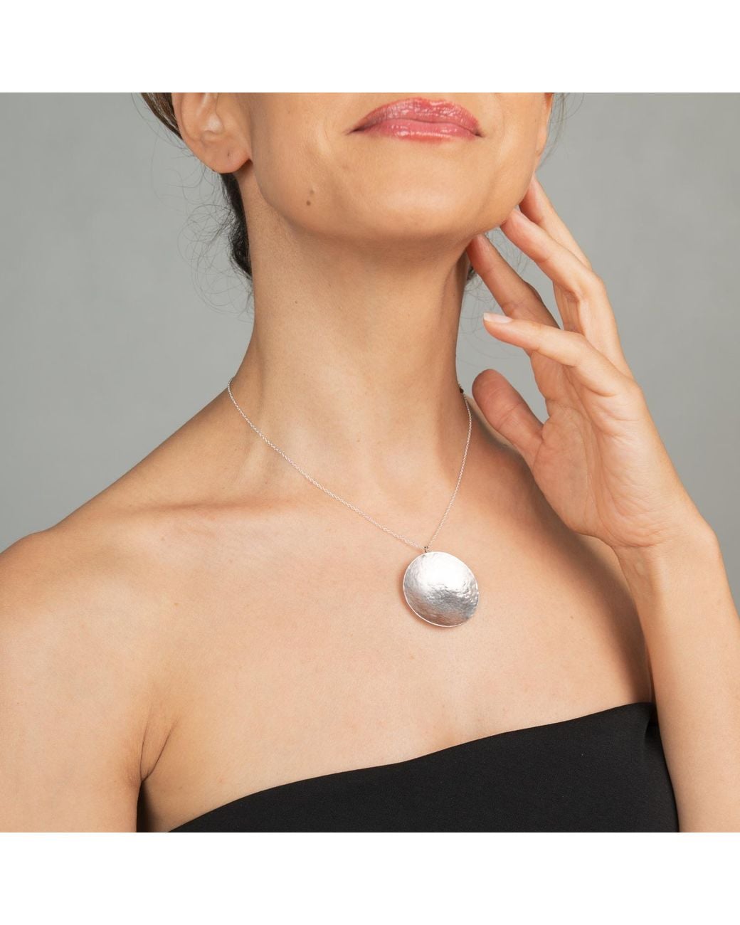 Silver Moon Gray Sterling Necklace With Pendant