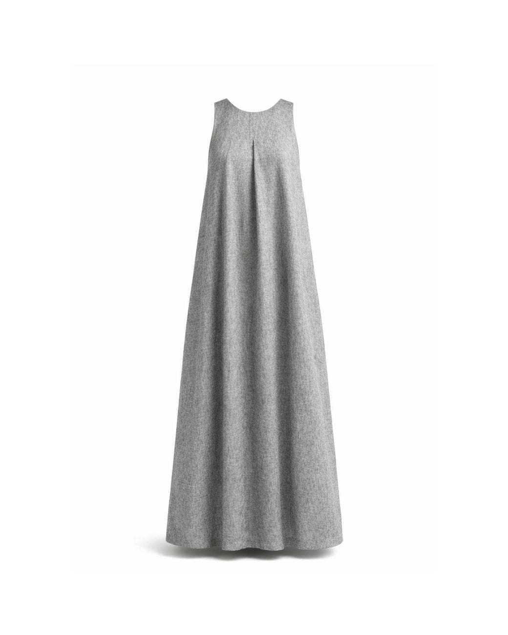 Nikka Place Gray Oversized Linen Kaftan Dress With Pockets