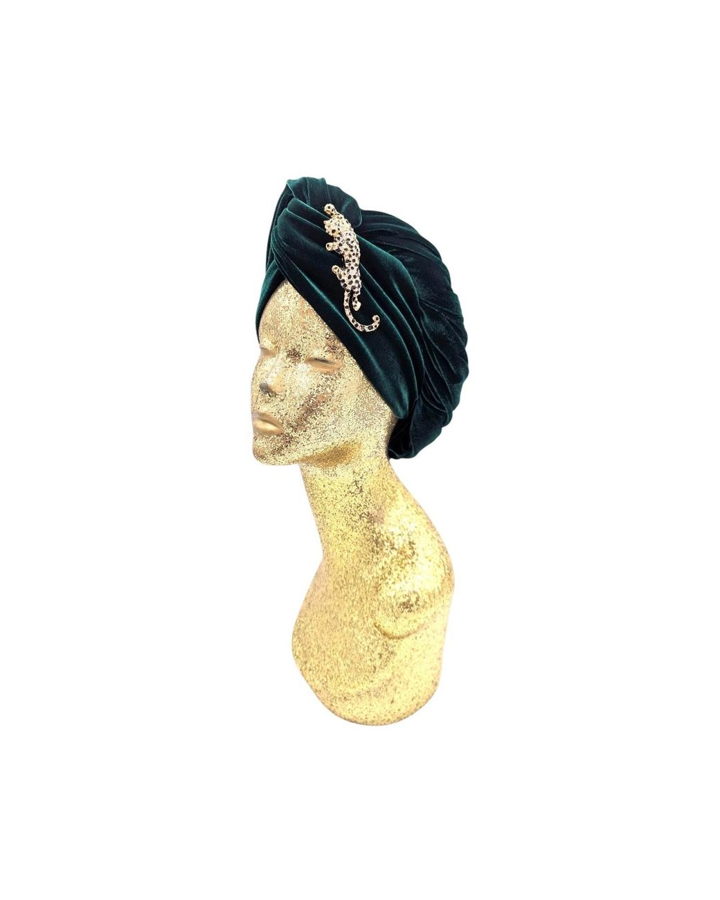Julia Clancey Blue Classic Madam Forest Leopardita Turban