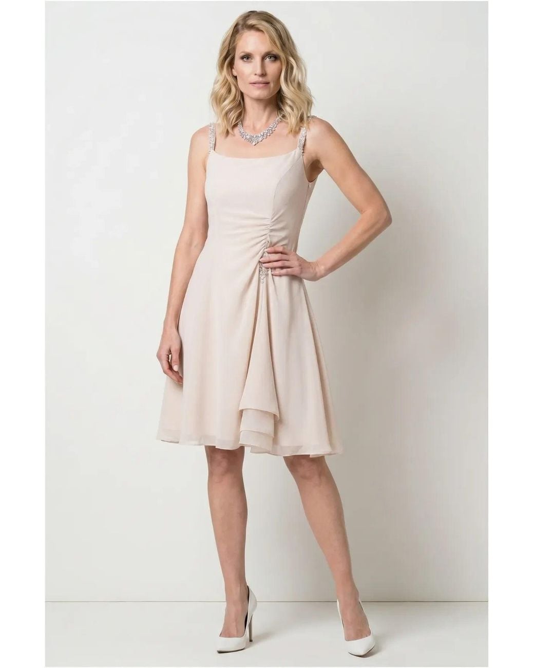 Luna Fashion House Natural Neutrals Short Dress, Lesli