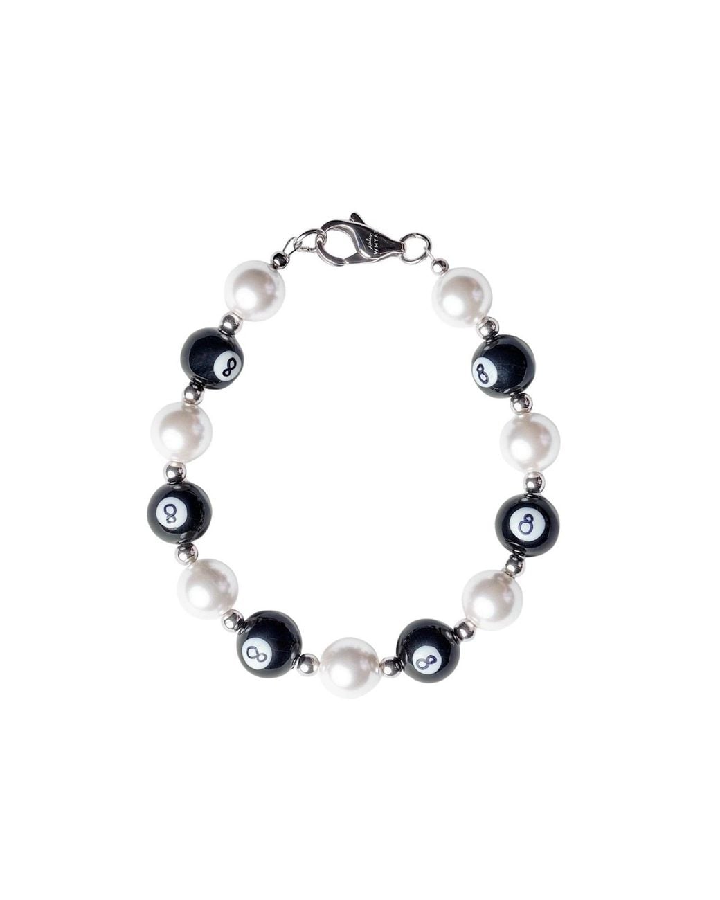 WHYAT Multicolor Hand-Painted Pool-Ball Pearl Bracelet for men