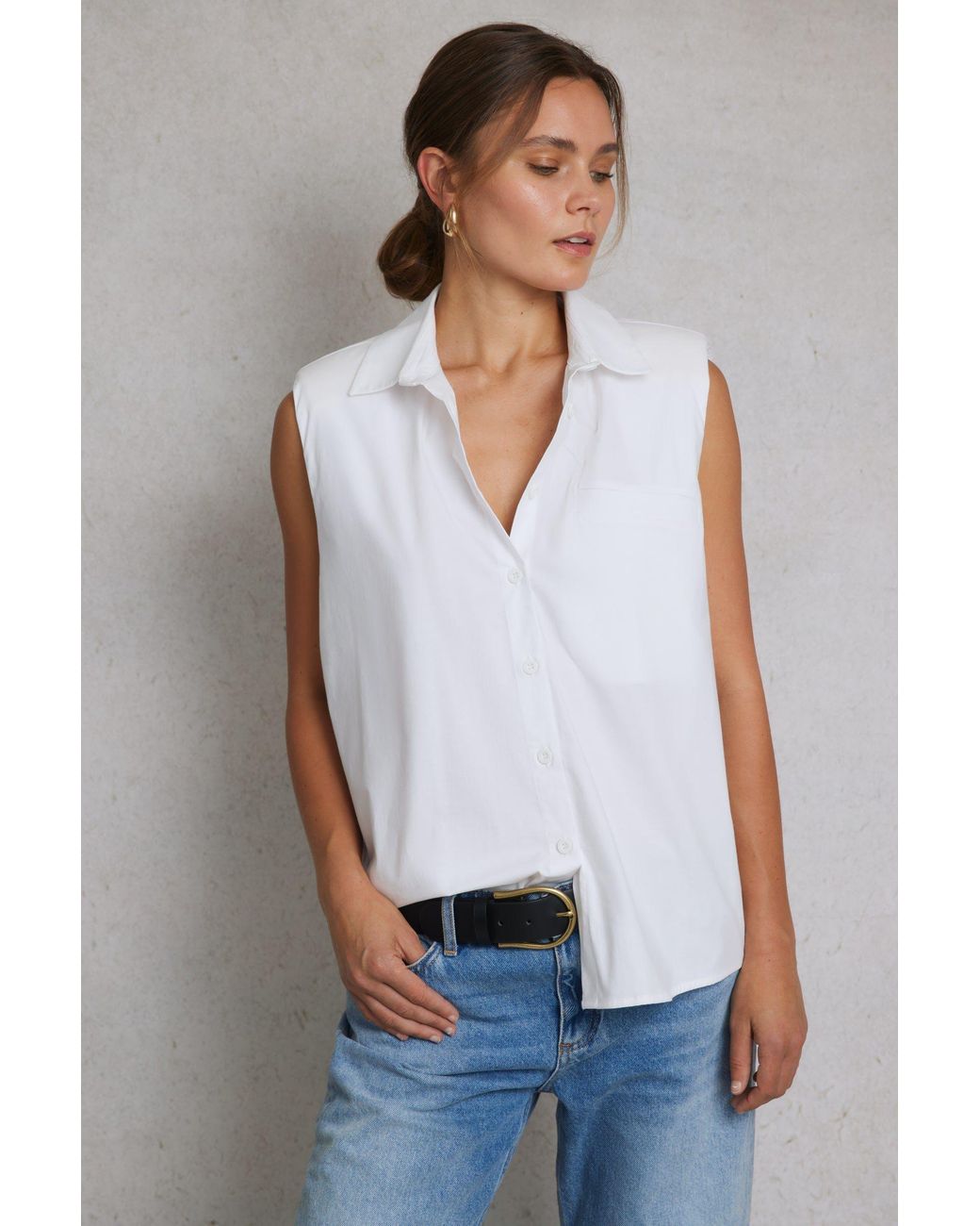 Hay Life White Sleeveless Shirt