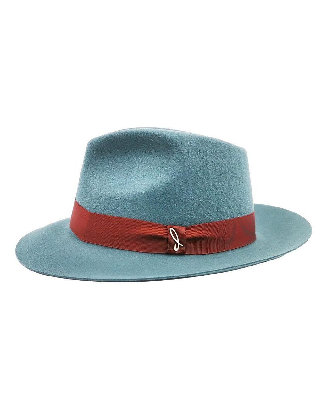 DORIA 1905 Blue Light Smooth Lapin Felt Drop Hat for men
