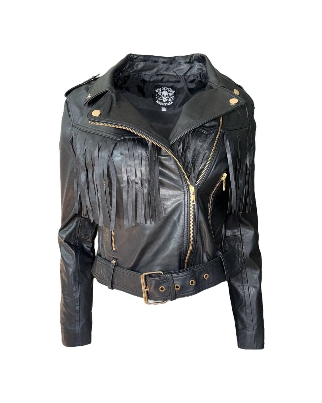 Any Old Iron Black Super Fringe Bits Moto Jacket