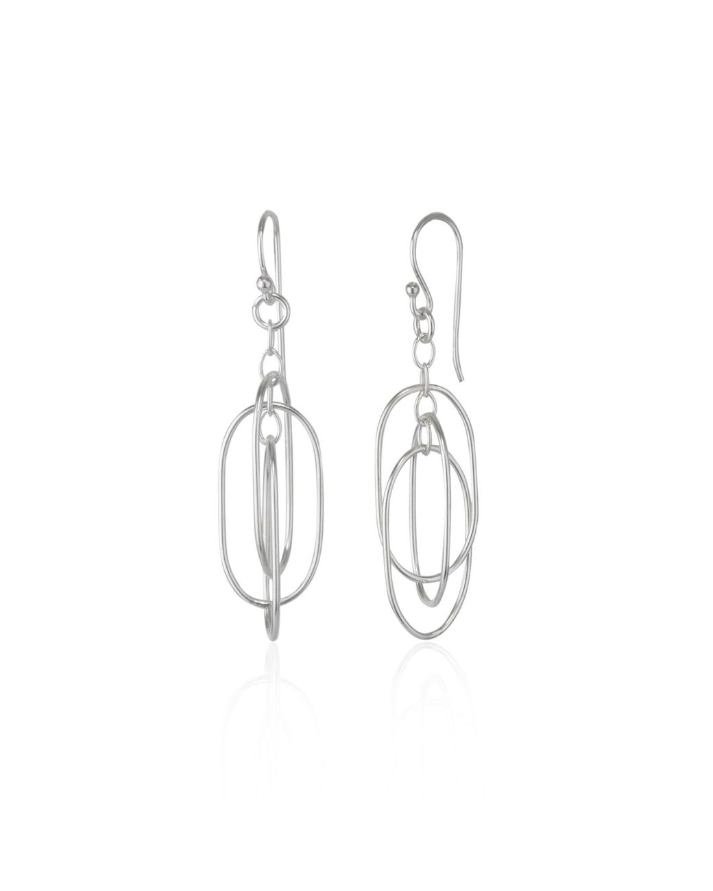 Spero London White Nested Loop 3D Drop Earrings