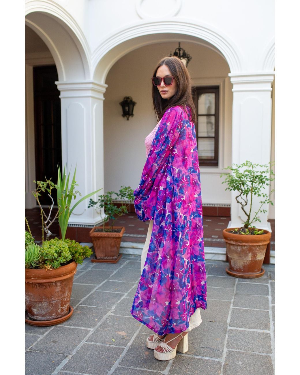 Jennafer Grace Purple Cassandre Watercolor Kimono