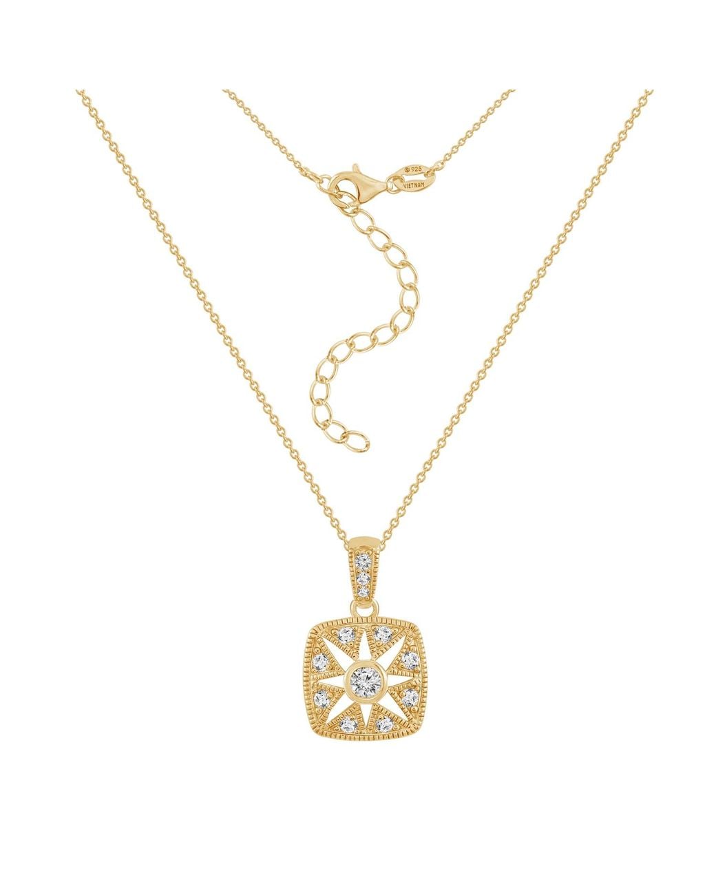 Diamonbliss Metallic Marilyn Monroe Vintage Square Pendant Necklace