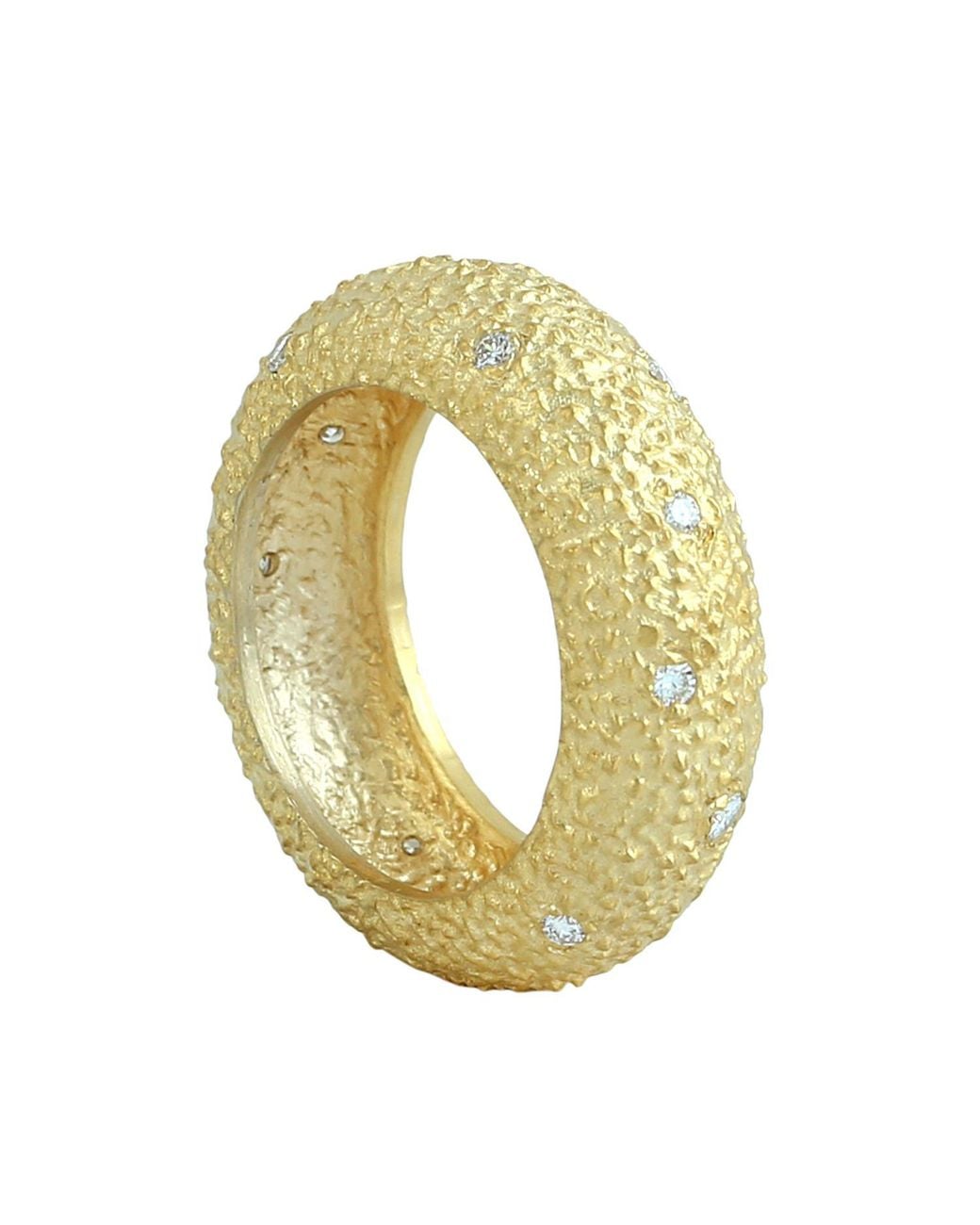 Artisan Metallic 14K Textured Diamond Band Ring