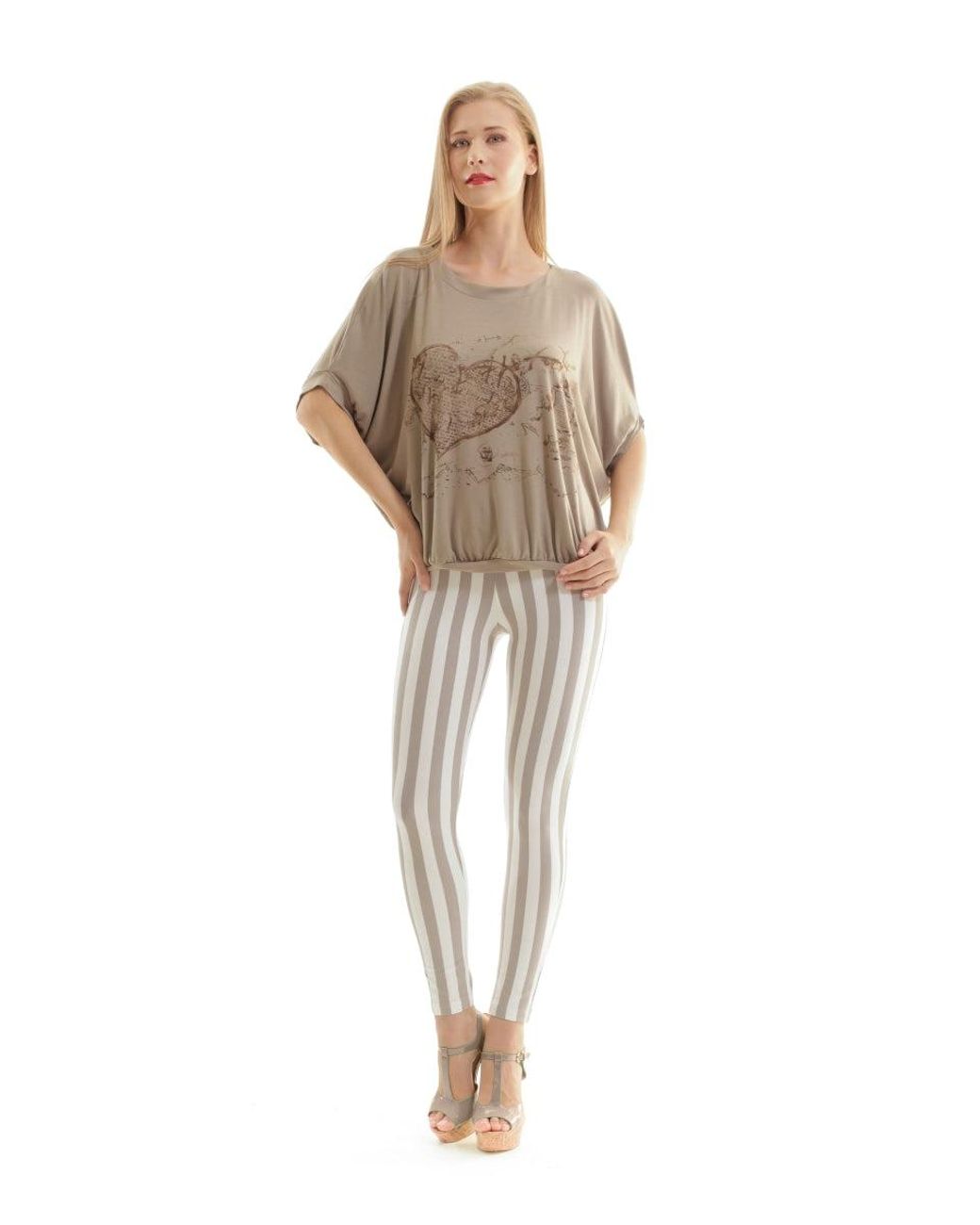Conquista Natural Printed Micromodal Top