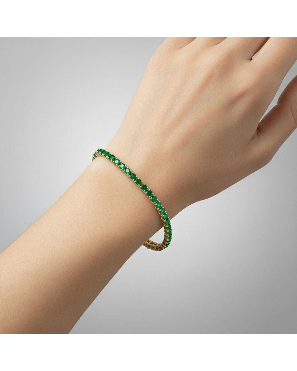 Genevive Jewelry Green Rachel Glauber Plated Cubic Zirconia Tennis Bracelet