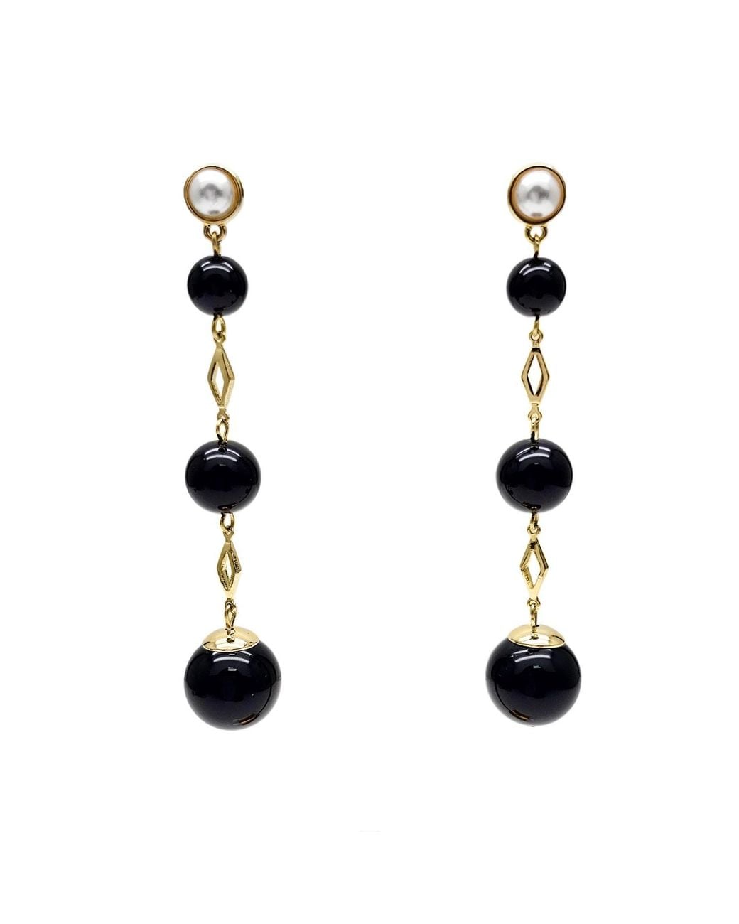 Farra White Obsidian Dangle Earrings