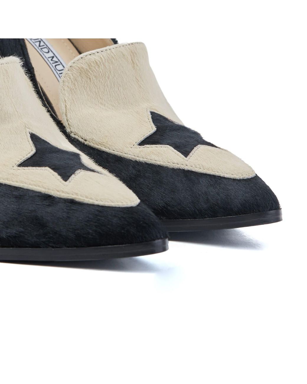 Rosamund Muir London Blue Neutrals Maria & Champagne Calf Hair With Star Loafers