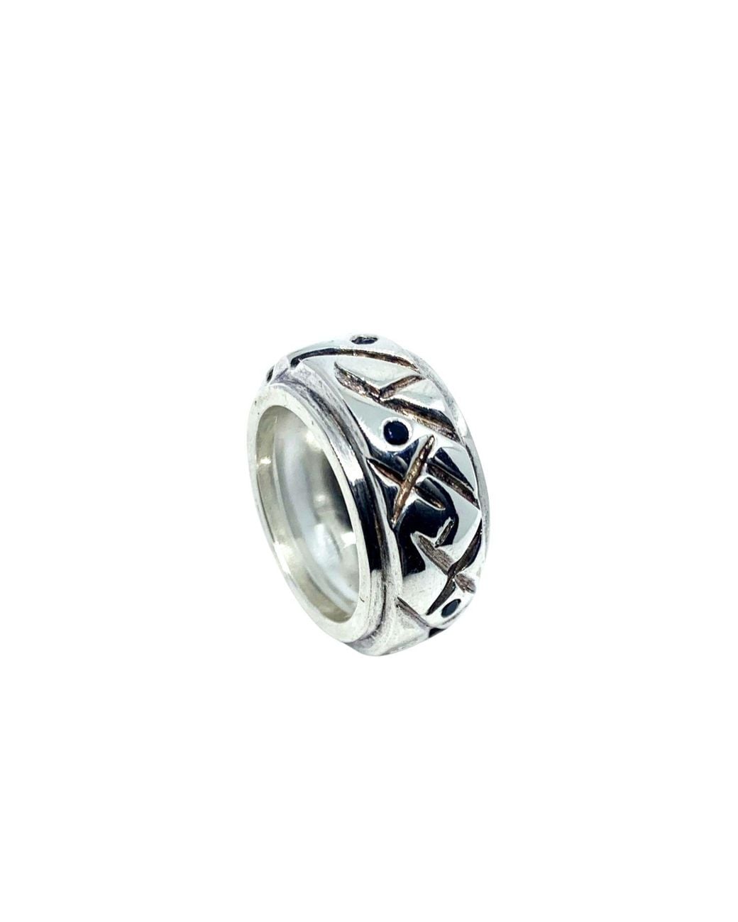 Tg-Jewellery by Tamara Gervasio Multicolor Abstract Chunky Sterling Ring With Sapphire Gemstone