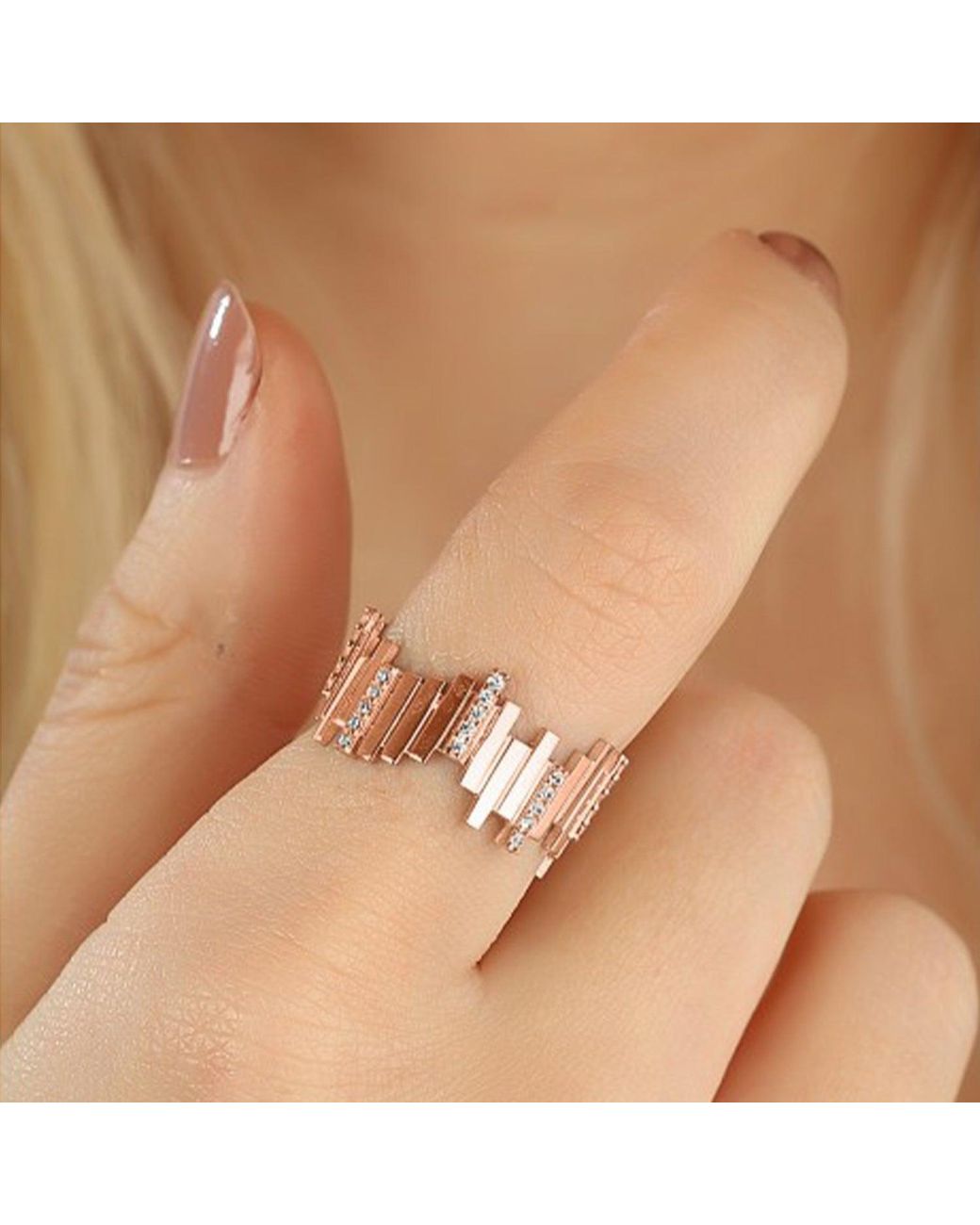 Spero London White New Multiple Bar Sterling Ring