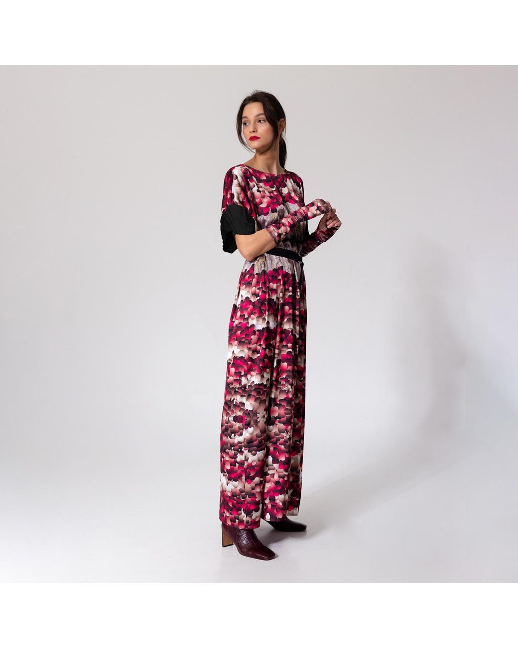 ARTISTA Purple Feathers Long Dress