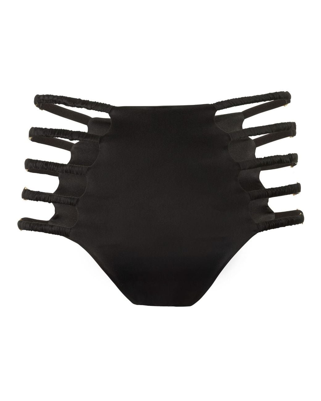 Black Heart Lingerie Black Strappy High-Waist Silk Panty