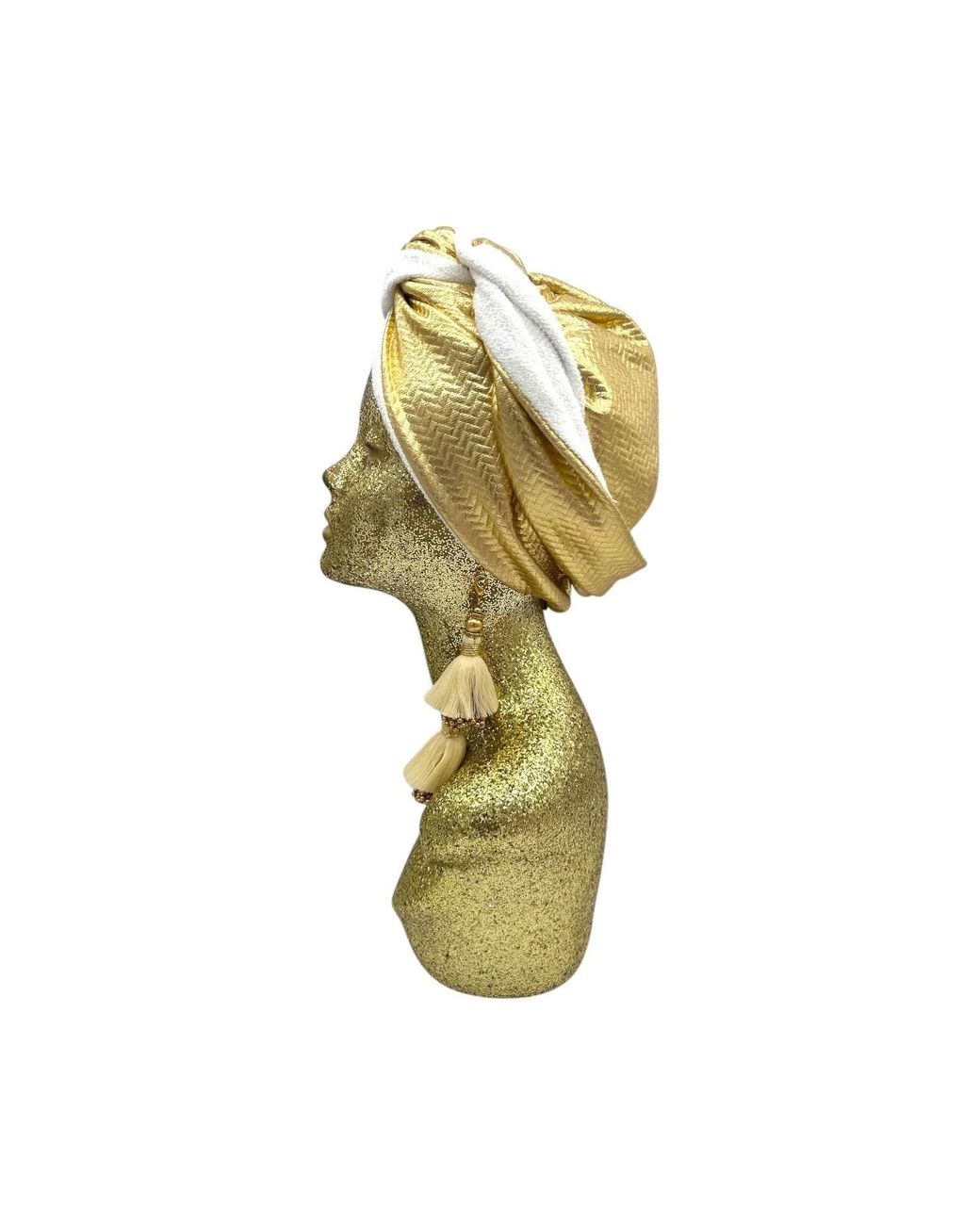 Julia Clancey Metallic Zia Golden & Ivory Terry Didi Dorado Turban
