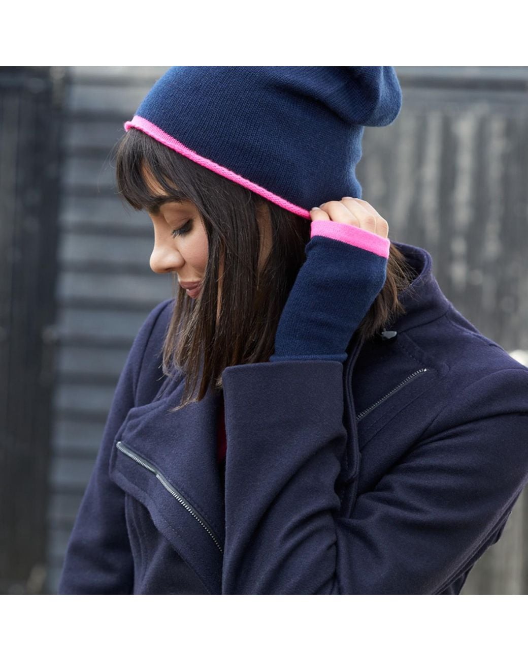 Cove Blue Cashmere & Beanie Hat
