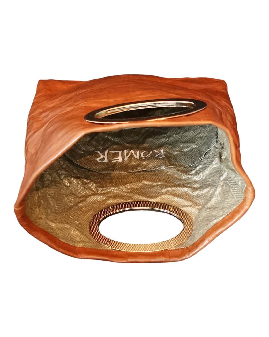 Romer Millinery Orange Morphy Moldable Clutch Bag Leather With Handle